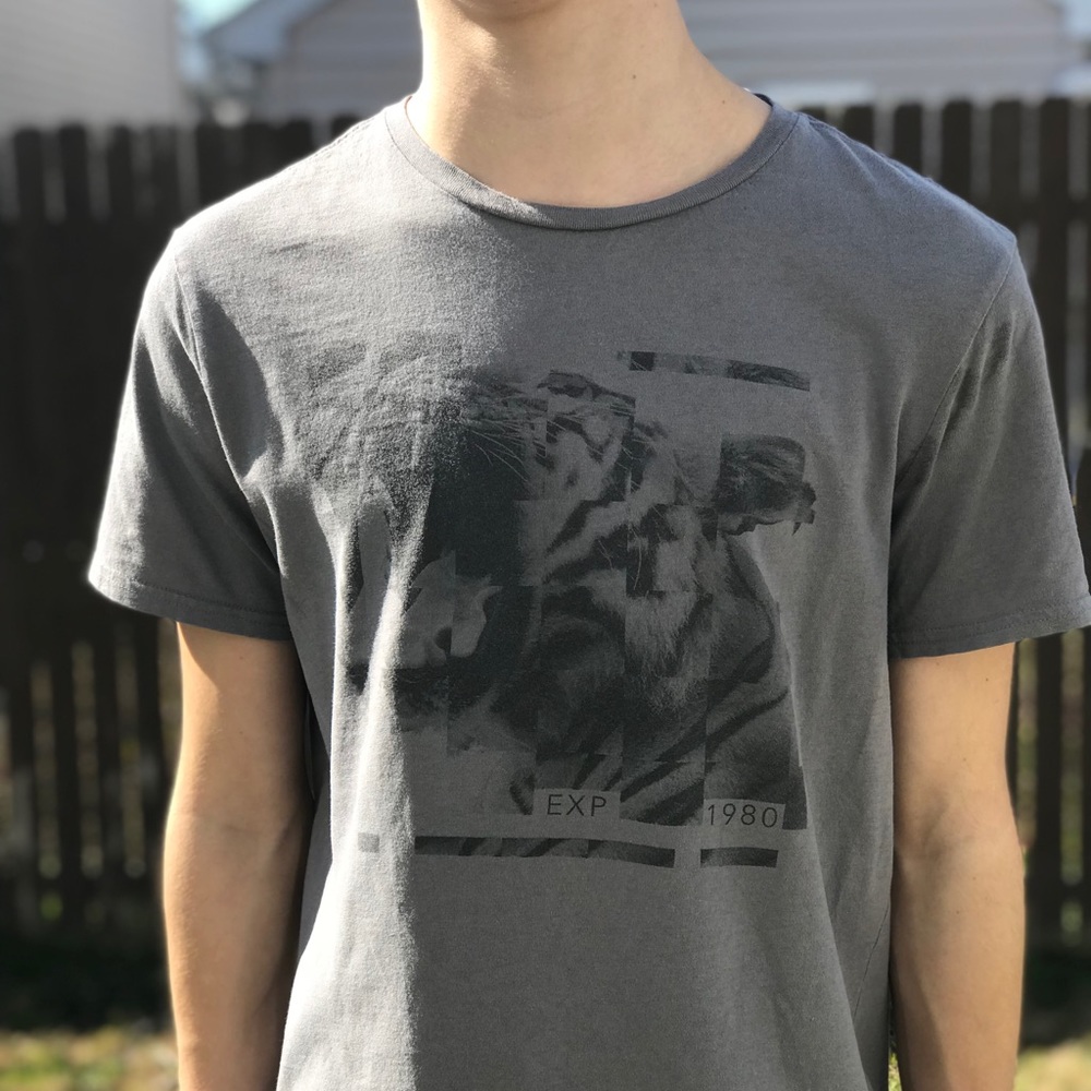 Express Gray Roaring Tiger T-shirt
